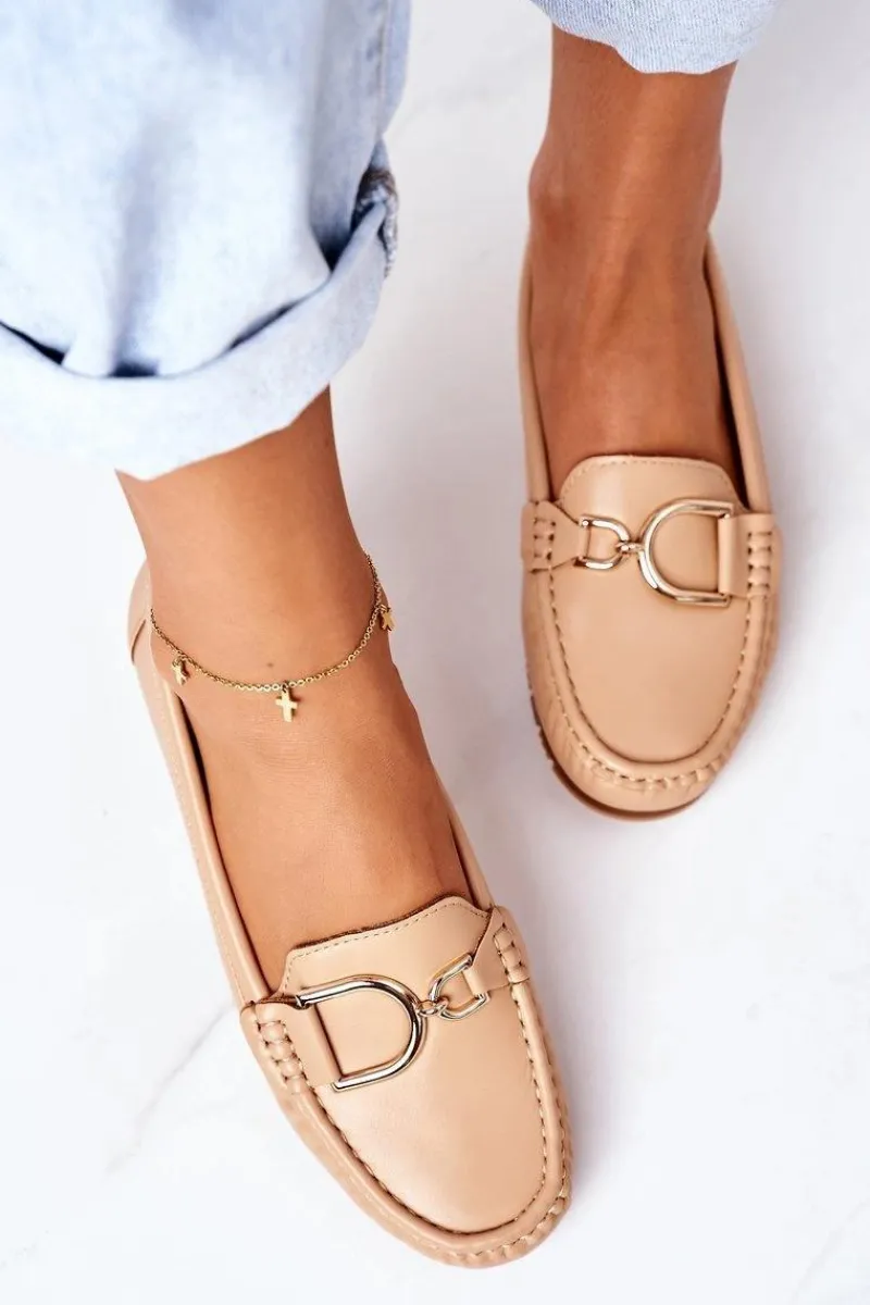 Best Boto Damskie Skórzane Mokasyny Jasny Brąz Downtown