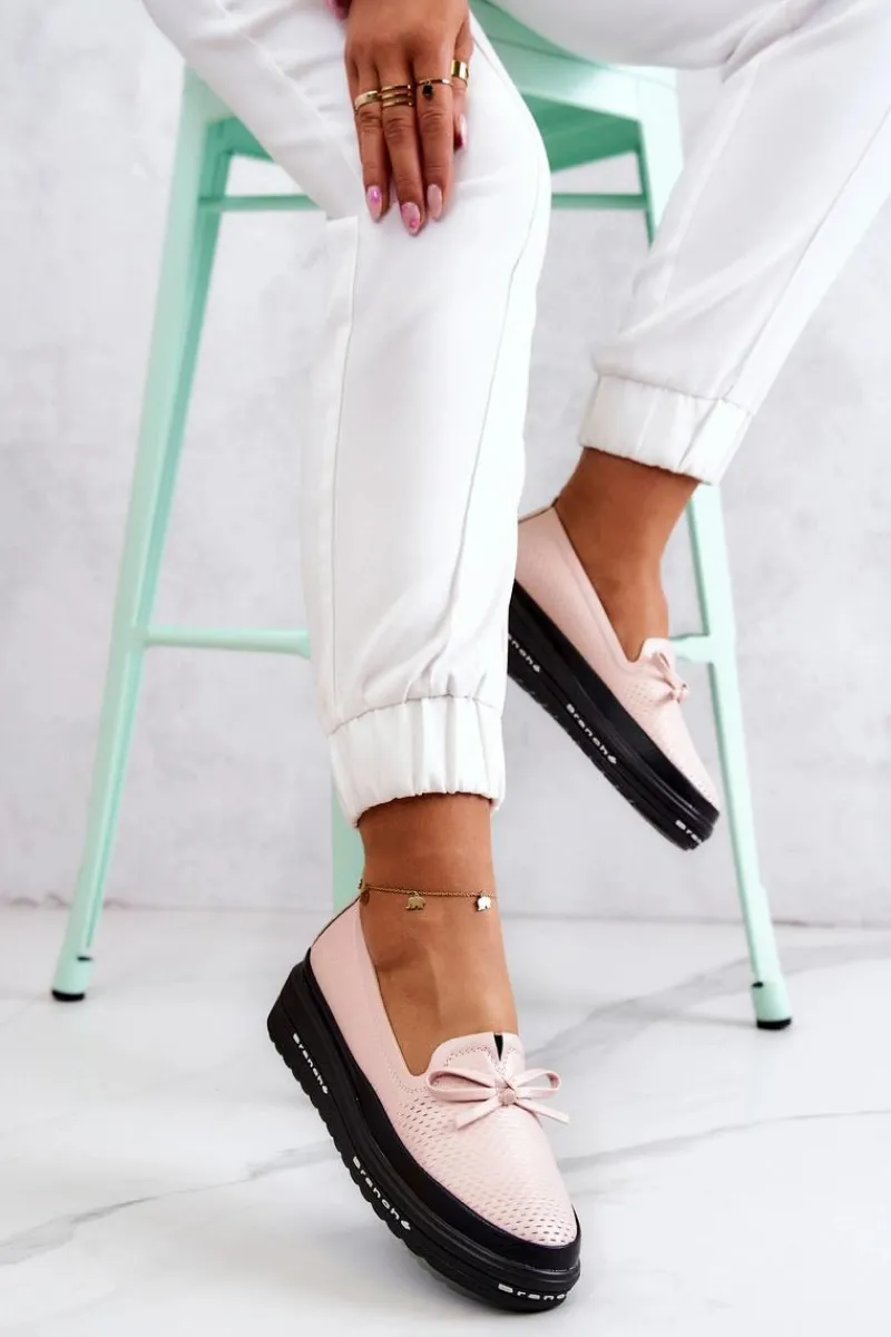 Hot Buty damskie Vinceza Damskie Skórzane Mokasyny Na Koturnie Różowe Cannes