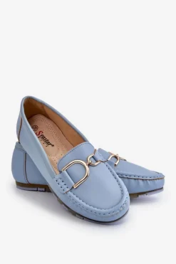 Best Damskie Skórzane Mokasyny Jasnoniebieskie Downtown Damskie Mokasyny Damskie Skórzane