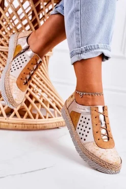 Clearance Maciejka Damskie Skórzane Półbuty Żółte 03339-44