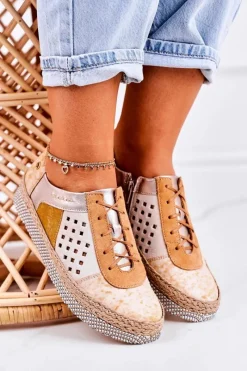 Clearance Maciejka Damskie Skórzane Półbuty Żółte 03339-44