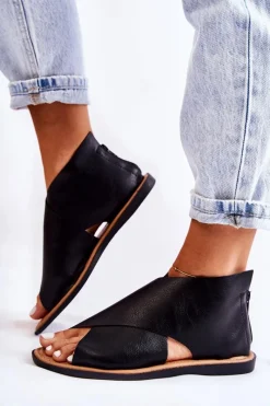 Sandały Płaskie><noscript><img width=