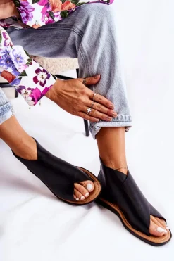 Sandały Płaskie><noscript><img width=