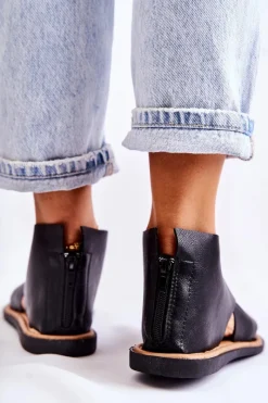 Sandały Płaskie><noscript><img width=