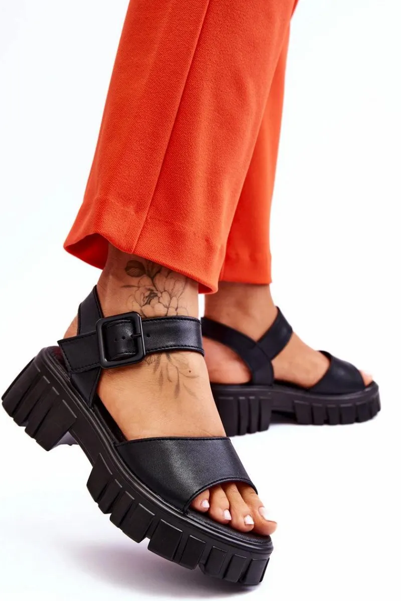 Sandały Płaskie>Buty damskie Vinceza Damskie Skórzane Sandały Na Płaskim Obcasie Czarne Dean