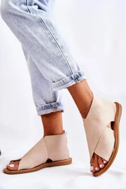 Sandały Płaskie><noscript><img width=