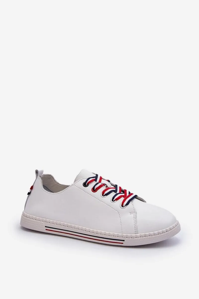 Sale Damskie Skórzane Tenisówki Białe Litzy Damskie Trampki Damskie Niskie