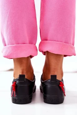 Trampki Damskie Big Star|Trampki Damskie Niskie></noscript>Big Star Shoes Damskie Skórzane Tenisówki BIG STAR GG274161 Czarne