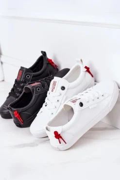 Trampki Damskie Big Star|Trampki Damskie Niskie></noscript>Big Star Shoes Damskie Skórzane Tenisówki BIG STAR GG274161 Czarne