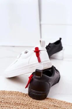 Trampki Damskie Big Star|Trampki Damskie Niskie></noscript>Big Star Shoes Damskie Skórzane Tenisówki BIG STAR GG274161 Czarne