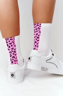 Hot Big Star Shoes Damskie Skórzane Tenisówki BIG STAR HH274075 Biało-Srebrne