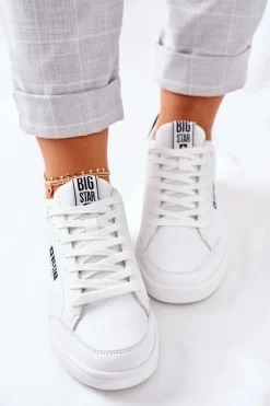 Trampki Damskie Big Star|Trampki Damskie Niskie></noscript>Big Star Shoes Damskie Skórzane Tenisówki Memory Foam BIG STAR II274319 Białe