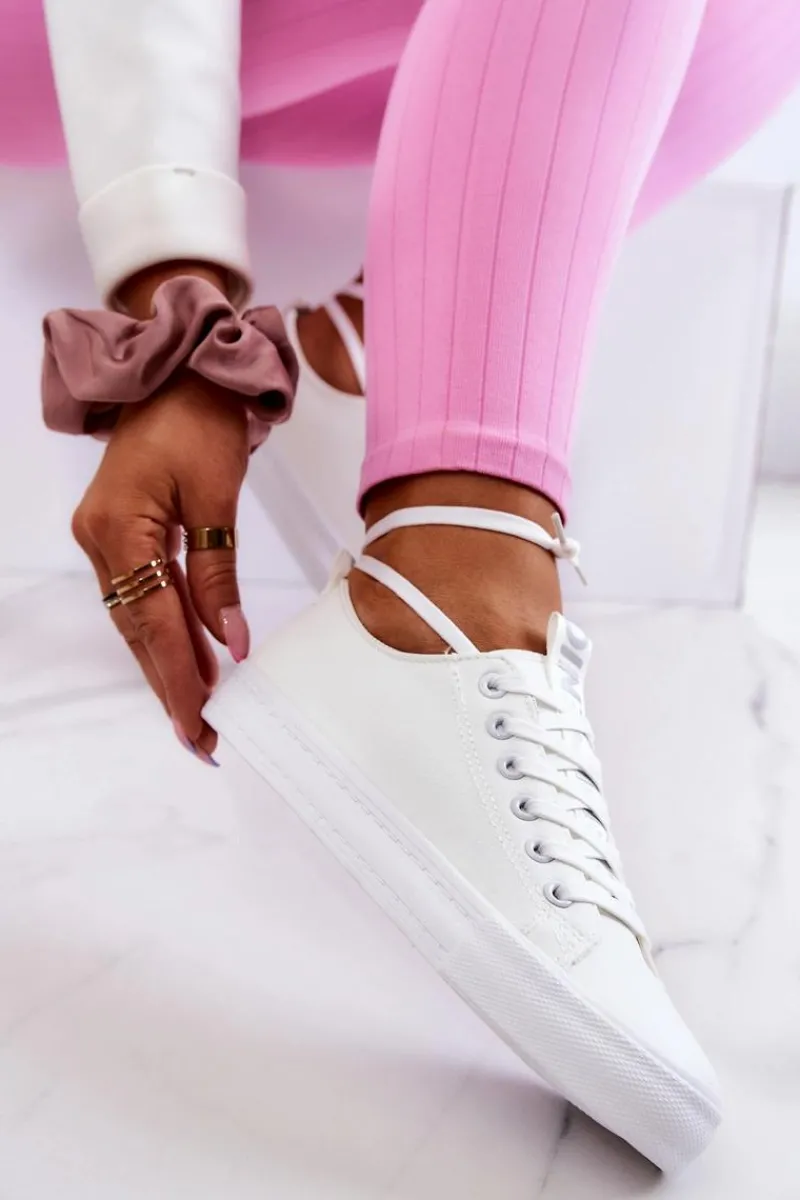 Sale Damskie Skórzane Tenisówki Białe Mikayla Damskie Trampki Damskie Niskie