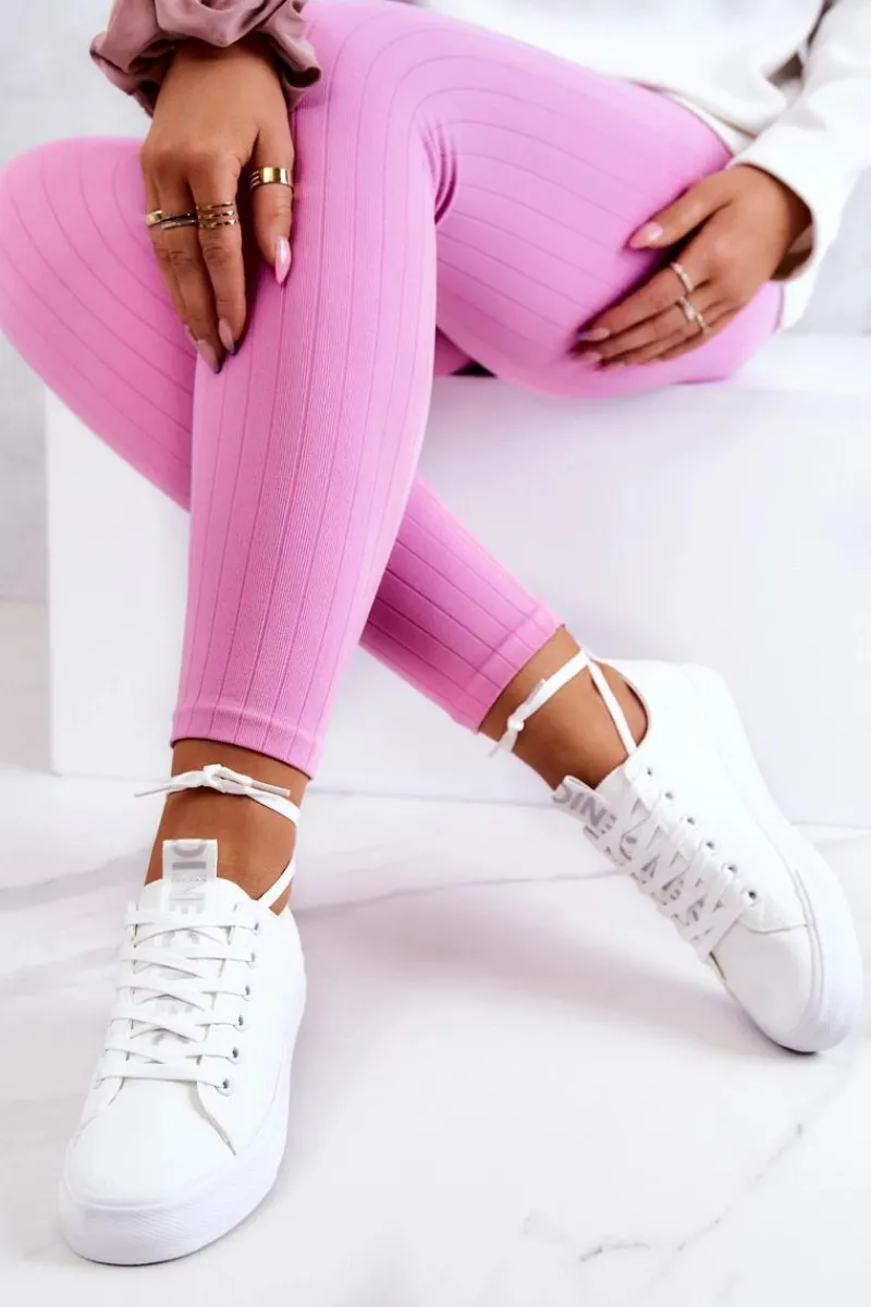 Sale Damskie Skórzane Tenisówki Białe Mikayla Damskie Trampki Damskie Niskie