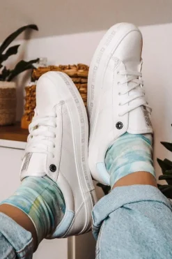 Best Damskie Skórzane Tenisówki Logowana Podeszwa Big Star GG274194 Białe Damskie Trampki Damskie Big Star|Trampki Damskie Niskie