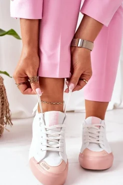 New Big Star Shoes Damskie Skórzane Tenisówki BIG STAR II274027 Białe