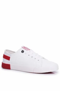 Trampki Damskie Big Star|Trampki Damskie Niskie></noscript>Big Star Shoes Damskie Skórzane Tenisówki BIG STAR FF274174 Biało Czerwone