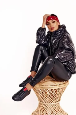 Best Damskie Skórzane Tenisówki Z Tasiemką BIG STAR DD274687 Czarne Damskie Trampki Damskie Big Star|Trampki Damskie Niskie