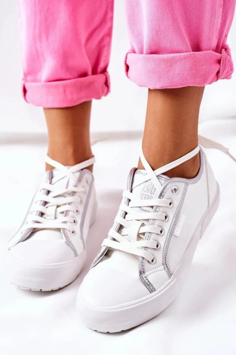 Big Star Shoes Damskie Skórzane Trampki BIG STAR II274055 Białe