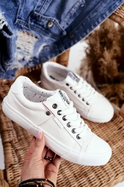 Hot Damskie Skórzane Trampki Big Star GG274060 Białe Damskie Trampki Damskie Big Star|Trampki Damskie Niskie