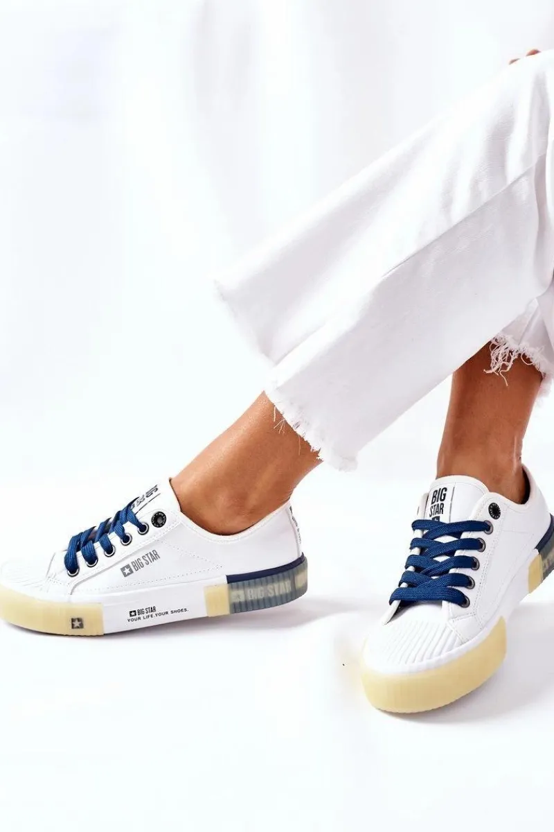 Big Star Shoes Damskie Skórzane Trampki BIG STAR II274132 Białe
