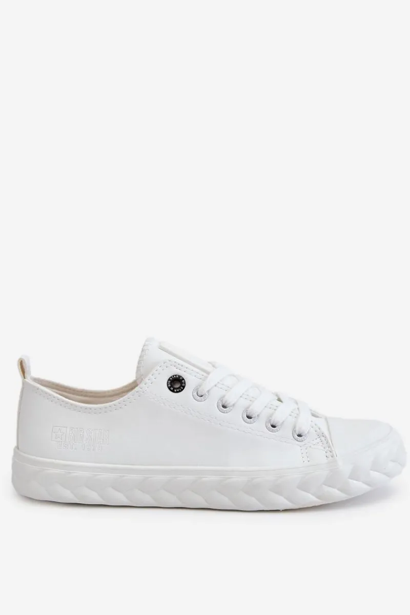 Trampki Damskie Big Star|Trampki Damskie Niskie>Big Star Shoes Damskie Skórzane Trampki Big Star LL274403 Białe