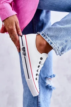 Damskie Skórzane Trampki Big Star KK274095 Białe Damskie Trampki Damskie Big Star|Trampki Damskie Niskie