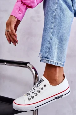 Damskie Skórzane Trampki Big Star KK274095 Białe Damskie Trampki Damskie Big Star|Trampki Damskie Niskie