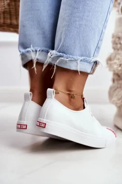 Online Damskie Skórzane Trampki BIG STAR EE274302 Białe Damskie Trampki Damskie Big Star|Trampki Damskie Niskie