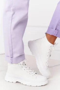 New Boto Damskie Skórzane Trampki Na Dużej Podeszwie Białe Trissy