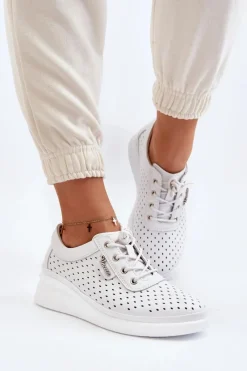 Outlet Damskie Skórzane Trampki Sportowe Buty Białe Brumia Damskie Sneakersy Damskie