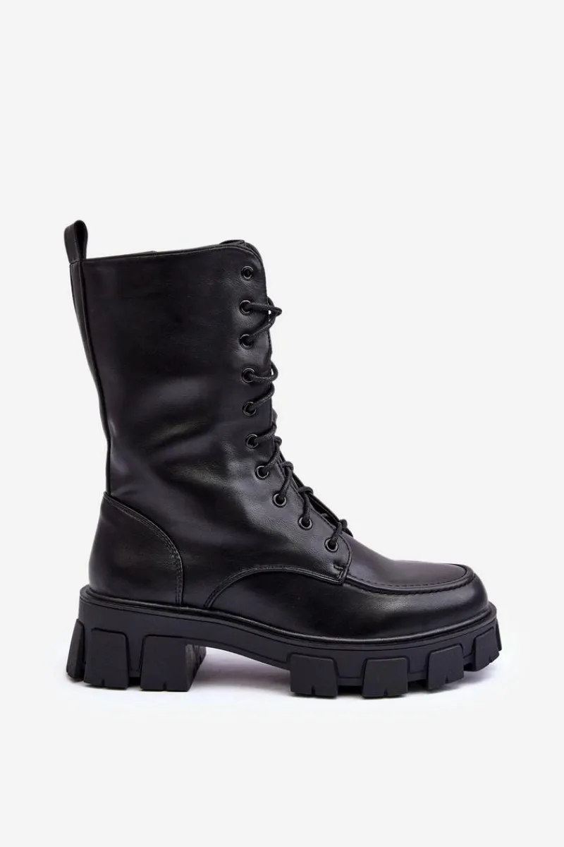 New Boto Damskie Skórzane Trapery Botki Na Suwak Czarne Igorfa