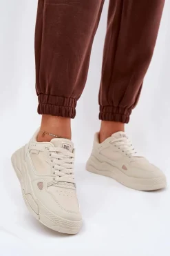 Clearance Damskie Sneakersy Big Star NN274668 Beżowe Damskie Buty Sportowe Big Star|Sneakersy Damskie