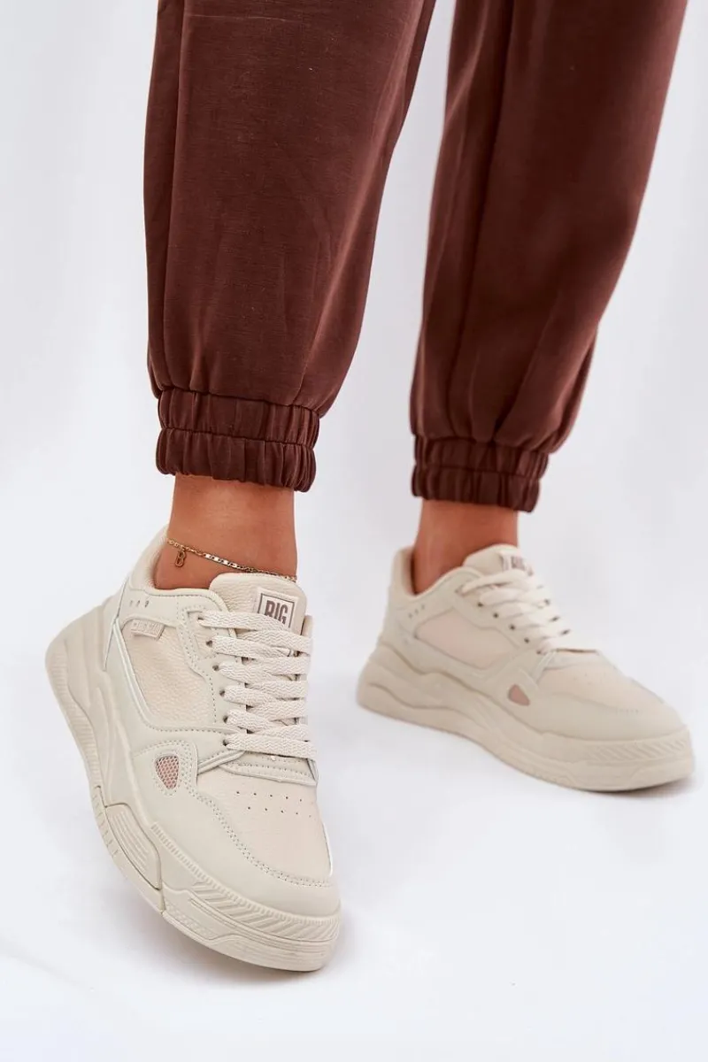 Clearance Damskie Sneakersy Big Star NN274668 Beżowe Damskie Buty Sportowe Big Star|Sneakersy Damskie