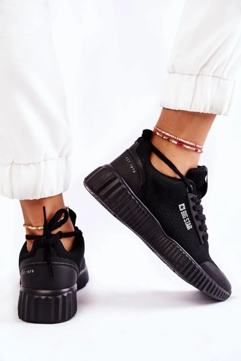 Hot Big Star Shoes Damskie Sneakersy Big Star KK274063 Czarne