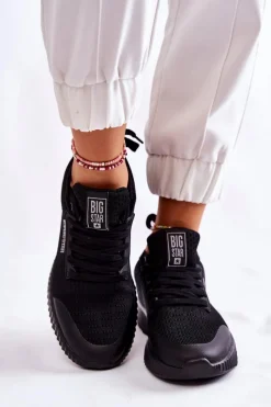 Hot Big Star Shoes Damskie Sneakersy Big Star KK274063 Czarne