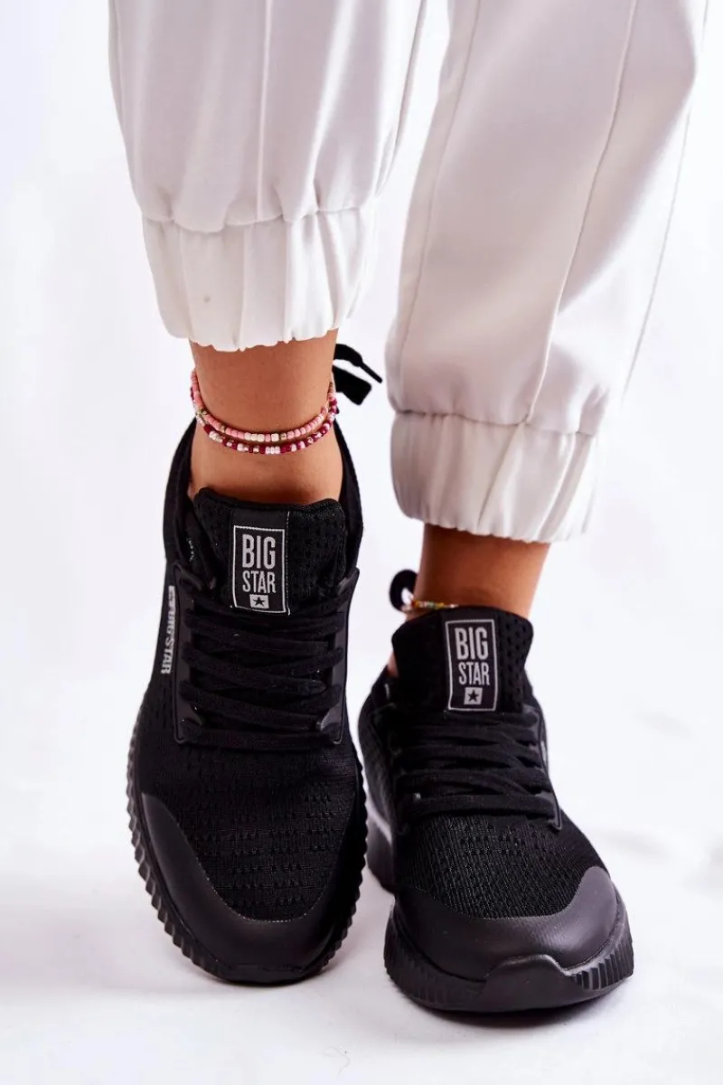 Hot Big Star Shoes Damskie Sneakersy Big Star KK274063 Czarne