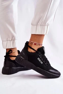 Hot Big Star Shoes Damskie Sneakersy Big Star KK274063 Czarne