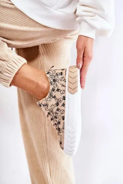 Sneakersy Damskie>Boto Damskie Sneakersy Buty Sportowe W Print Beżowe Awersa