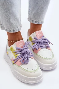 Sale Boto Damskie Sneakersy Eko Skórzane Multikolor Avanalis Wielokolorowy