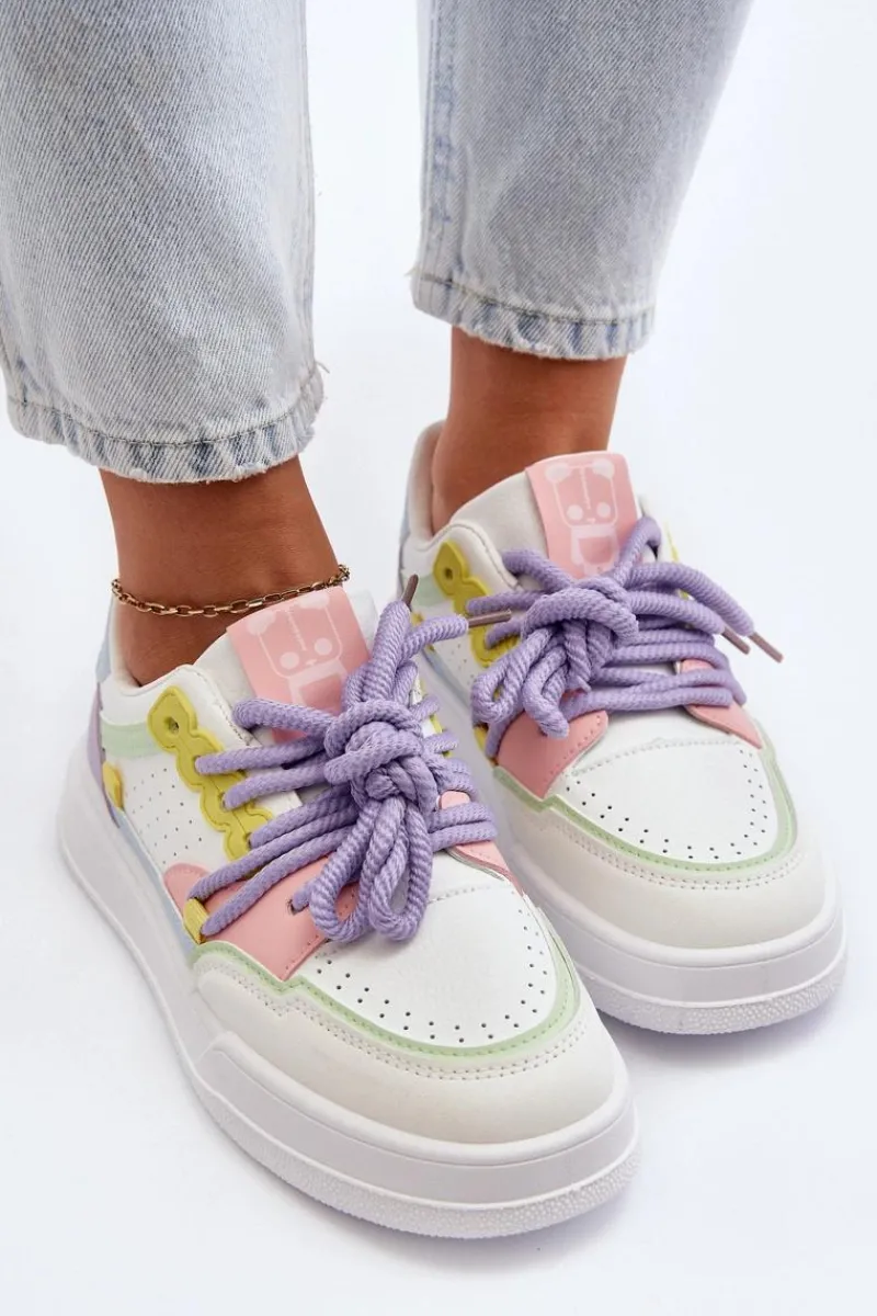 Sale Boto Damskie Sneakersy Eko Skórzane Multikolor Avanalis Wielokolorowy