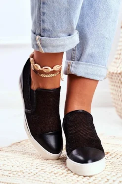 Sneakersy Damskie>Boto Damskie Sneakersy Lu Boo z Siateczką Czarne Morgono