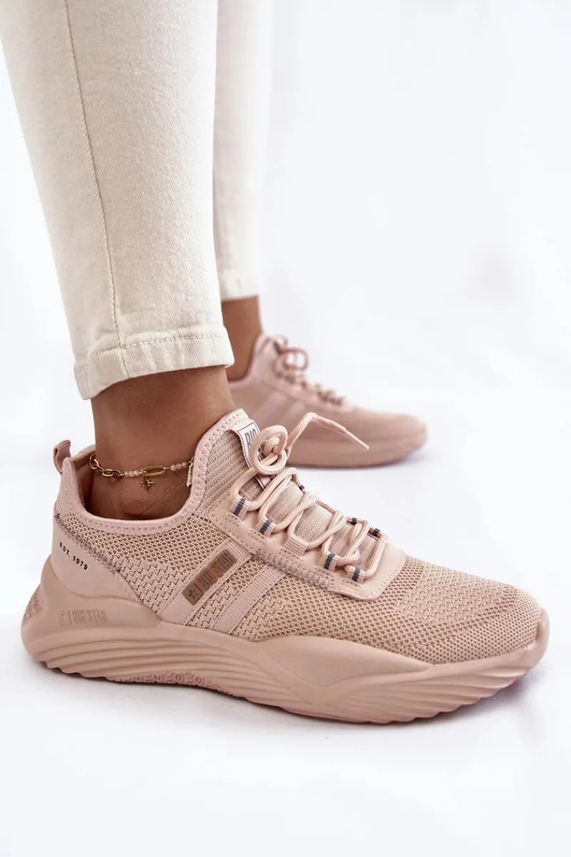 Sneakersy Damskie>Big Star Shoes Damskie Sneakersy Memory Foam System Big Star KK274348 Różowe