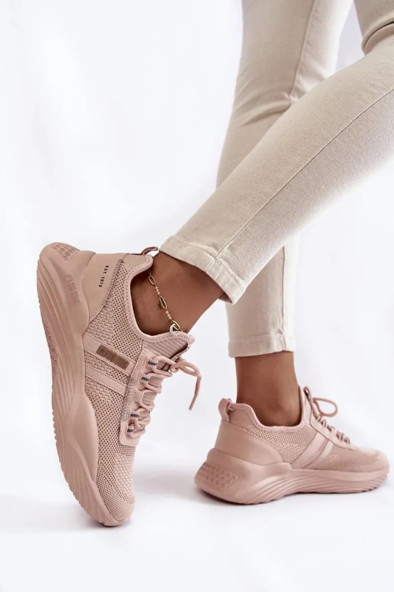 Sneakersy Damskie>Big Star Shoes Damskie Sneakersy Memory Foam System Big Star KK274348 Różowe