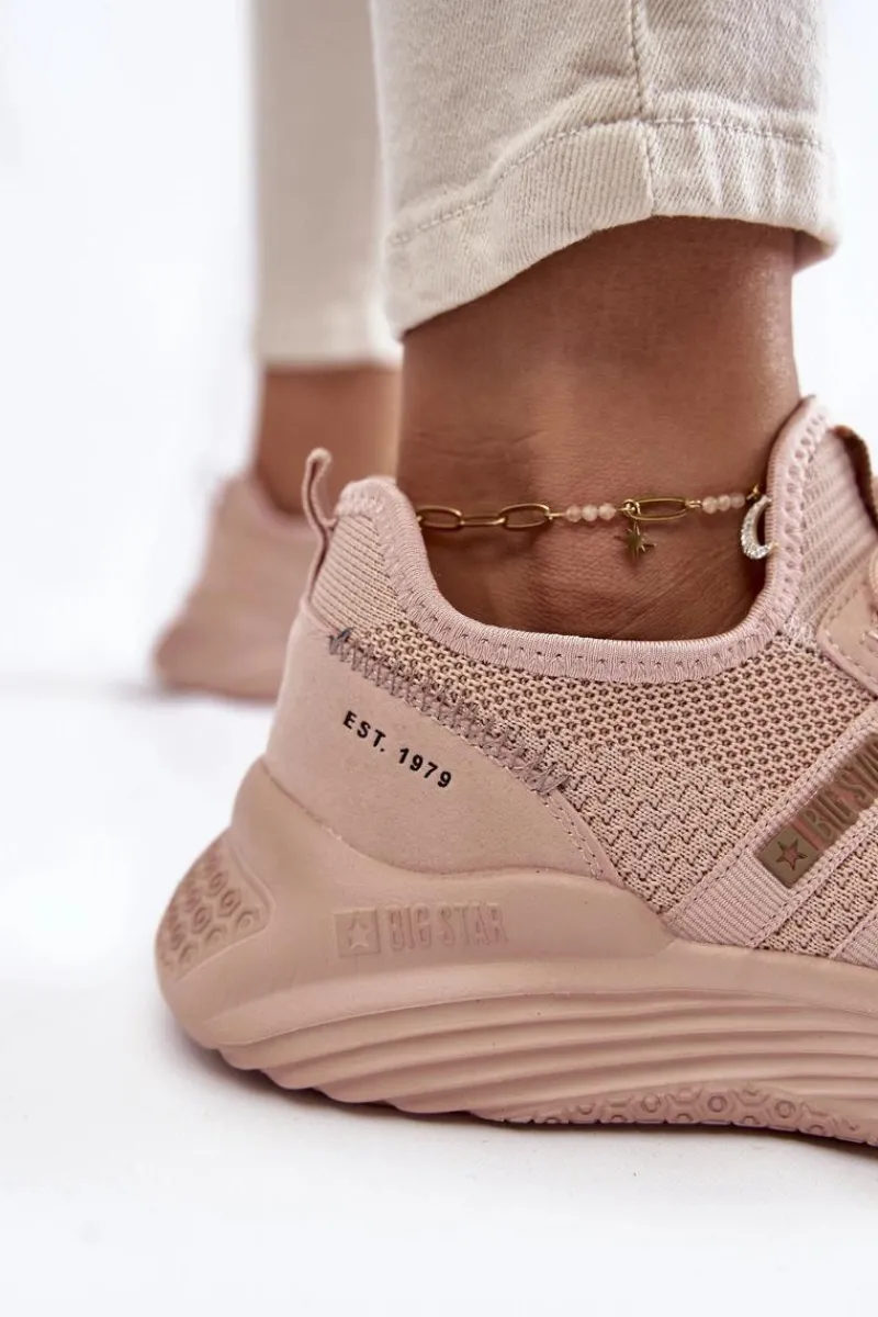 Sneakersy Damskie>Big Star Shoes Damskie Sneakersy Memory Foam System Big Star KK274348 Różowe