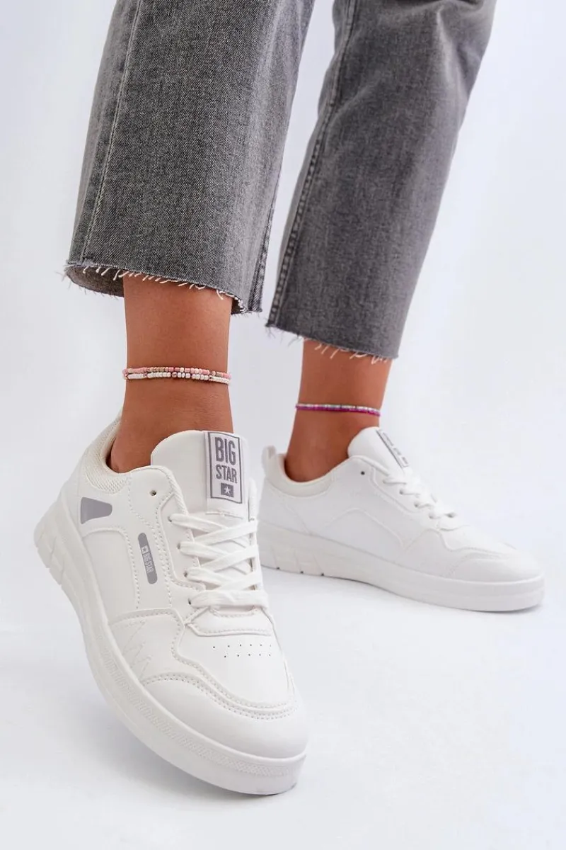 Sale Damskie Sneakersy Memory Foam System Big Star NN274A483 Białe Damskie Buty Sportowe Big Star|Sneakersy Damskie