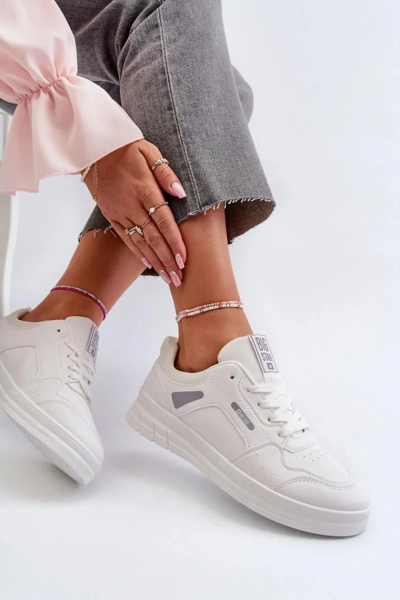 Sale Damskie Sneakersy Memory Foam System Big Star NN274A483 Białe Damskie Buty Sportowe Big Star|Sneakersy Damskie