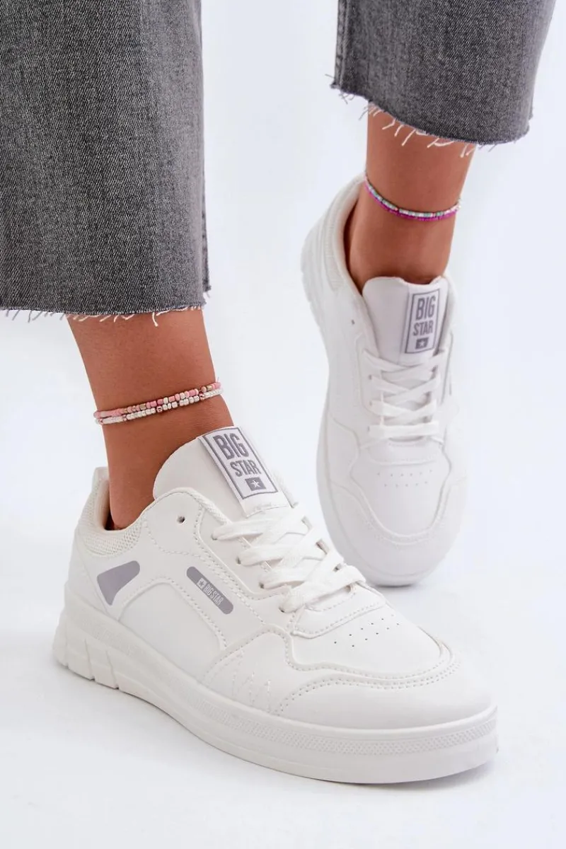 Sale Damskie Sneakersy Memory Foam System Big Star NN274A483 Białe Damskie Buty Sportowe Big Star|Sneakersy Damskie