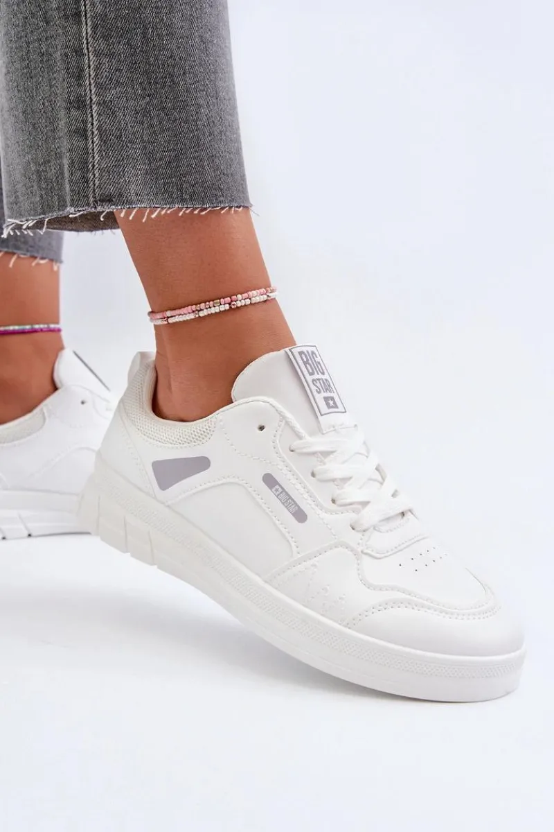 Sale Damskie Sneakersy Memory Foam System Big Star NN274A483 Białe Damskie Buty Sportowe Big Star|Sneakersy Damskie