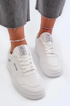 Sale Damskie Sneakersy Memory Foam System Big Star NN274A483 Białe Damskie Buty Sportowe Big Star|Sneakersy Damskie